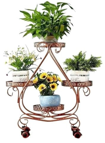 Elegante Soporte de Metal para Plantas para Uso Interior y Exterior, Estante de exhibición Multiusos de fácil Montaje, diseño Minimalista