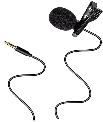 TOYANDONA Lavalier Microphone with Hands-free Recording Omnidirectional Wired Microphone Mini Clip-on 3.5mm and Sturdy Plastic Metal Design for Smartphones and Computers for Video Recording
