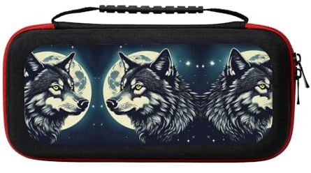 WYCZHY Wolf Night Moon Switch Case,Switch Carrying Case for Switch and Switch OLED ,for Switch Console Pro Controller