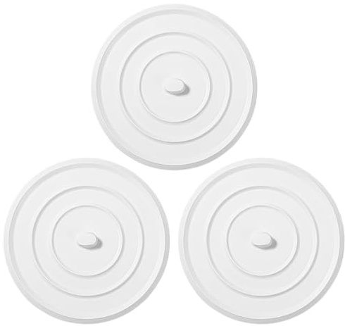 3Pcs Bathtub Drain Stopper, 4.3 Inches Universal Sink Stopper, Sink Drain Cover, Silicone Drain Cover for Kitchens Bathrooms Laundry Accessories (White)﻿