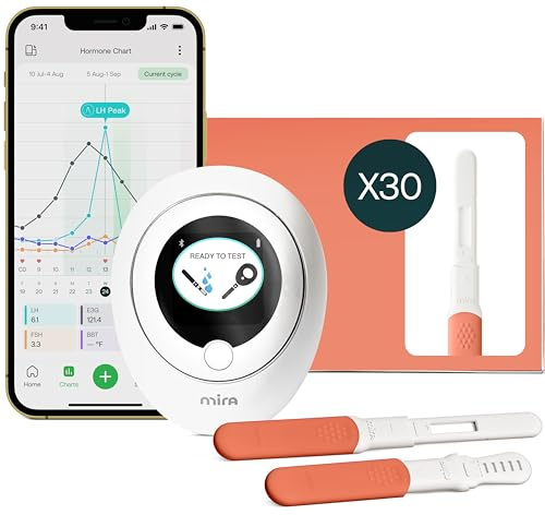 Mira Fertility Monitor and Ovulation Test Kit for Women Digital Hormone Tracker with App, LH FSH E3G PdG, 30 Test Wands, Ultra4