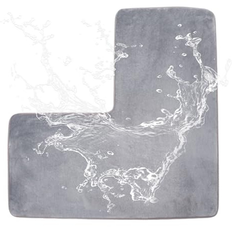 Genérico Alfombra De Baño En Forma De L,Antideslizante Suave De Secado Rápido | Alfombras De Baño Antideslizantes | para Interior Exterior Hogar Hotel Cocina Lavabo Inodoro Suelo