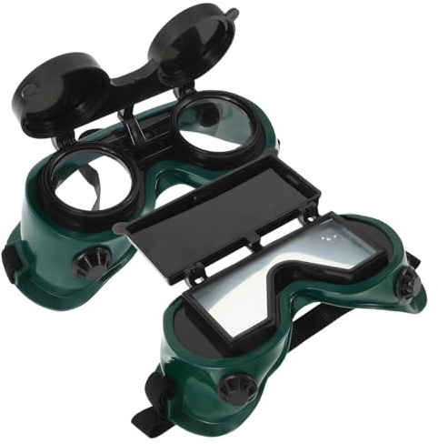 HOLIDYOYO 2 Stück Schweißbrille mit Flip up Schutzklappe Robuste Schutzbrille für Schweißen Schleifen Schneiden Doppellagiger Augenschutz Komfortabel für Langes Tragen Entspricht DIN Norm