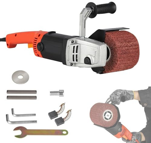 Levigatrice per tubi, smerigliatrice a nastro per tubi, lucidatrice, lucidatrice elettrica da 1400 W, 6 velocità regolabili, portatile per la finitura di superfici in metallo, acciaio inossi
