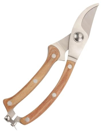 CIYODO Cesoie da Giardinaggio Professionali in Acciaio Inossidabile con Manico in Legno Resistenti e Multiuso per Potatura Rami Strumento Pratico per Giardinieri Blocco di Sicurezza