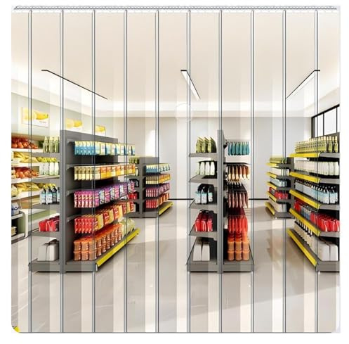 Transparent Streifenvorhang, Lamellen Stallvorhang，PVC Lamellenvorhang Streifenvorhang，winddichter transparenter gefriervorhang，Industrievorhang Lamellen(180x200cm/70.86x78.74in)