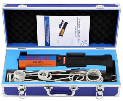 Czyurachel Riscaldatore a induzione da 1000 W per dadi di riscaldamento e viti arrugginite, dispositivo a induzione per auto con luce LED, incl. 10 bobine (Ø 3/4/5/6 cm), riscaldamento a induzione