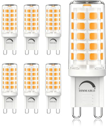 AGELCK Dimmbare G9 LED Lampe Warmweiß 3000K, 3W Leuchtmittel Ersatz für 40W Halogenlampe, AC 220-240V, Kein Flackern, 360° Abstrahlwinkel, Energieeffizienzklasse C, 6er Pack