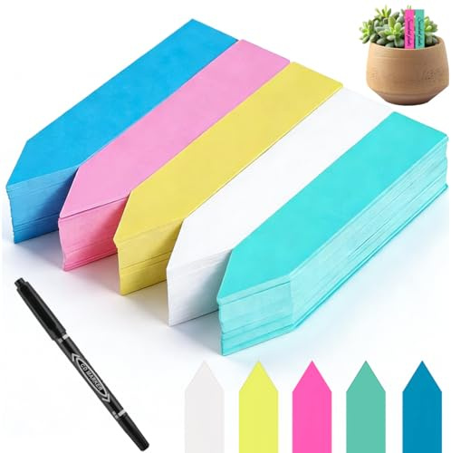 500 Stück Pflanzenschilder,Stecketiketten,Pflanzenschilder zum Beschriften,Wetterfest Gartenetiketten,Bunte Pflanzenstecker mit 1 Pen zur Kennzeichnung des Keimlingswachstums