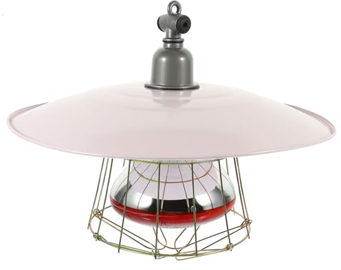 HOMSFOU Lampe Chauffante 250w pour Élevage Abat-jour Métallique, Diffuseur en Maille et Douille Céramique, Accessoire Chauffage pour Cages à Bétail et Reptiles, Usage en Couleur Aléatoire