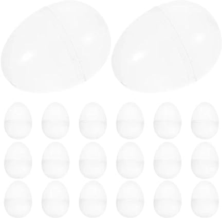 LeeQinersw 20 Huevos de Pascua Transparentes Rellenables, Cestas de Pascua de 8 Cm para El Aula.
