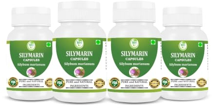 Morsan Healthcare Silymarin Milk Thistle Extract 500 mg Capsules (Silymarin 80%) | Herbal Supplement | 60 Vegetarian Capsules | Standardized Botanical Extract | Plant-Based Formula | (Pack of 4)