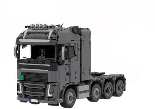Quibuilds 1:17 Schwerlast Sattelzugmaschine Klemmbausteine Set, MOC LKW Modell mit Kippbarer Fahrerkabine für Zimmer & Schreibtisch, Geschenk für Erwachsene (3291 Teile/Dynamische Version)