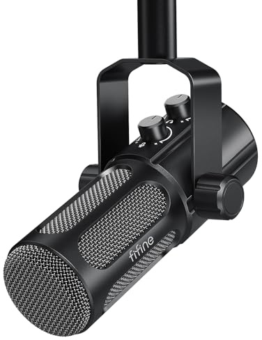 Fifine TANK6 USB/XLR Dynamisches Mikrofon | Studio-Mikrofon mit Stummschalter und Kopfhörerbuchse für Gesang, Podcasts, Aufnahme, Moderation. Für PC, XLR-Mixer