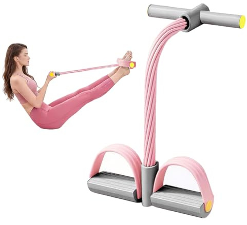 Ruayia Magtränare, pedal dragrep kropp, sit-up träningsutrustning bodybuilding expanderare, 6 rör gummi elastiskt dragrep, magtränare för hem, yoga, fitness