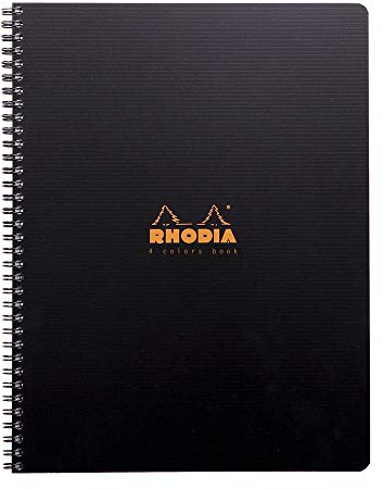 Rhodia 119920C Spiralbuch Greenbook A4 80 Blatt kariert mit Rand Schwarz