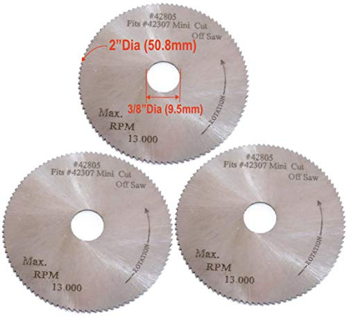 3Pc. 2 x 100T x 3/8 HSS Blade for Mini High Speed Miter Cut Off Saw