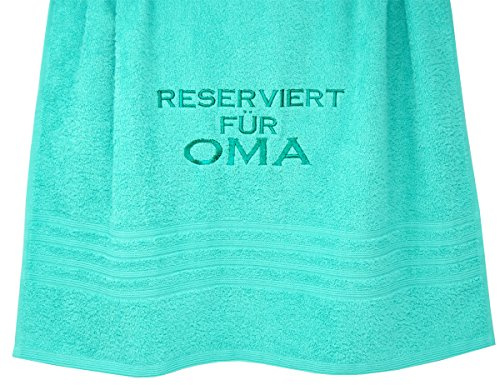 Lashuma Duschhandtuch Bestickt mit Reserviert für Oma, London Badetuch Türkis, Größe: 70x140