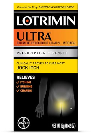 Lotrimin Ultra Jock Itch Cream - Powerful Butenafine Hydrochloride Treatment for Jock Itch, 0.42 Ounce (12 Grams) (Packaging May Vary)