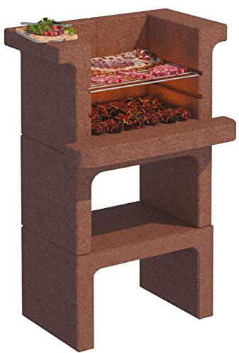 Barbecue in cemento a carbone mod. Beton Lapillo 65x49xh101 cm 150kg