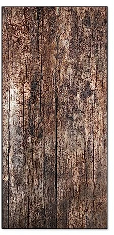 banjado® Magnettafel 37 x 78cm / Magnetwand aus Metall/Magnetpinnwand als Memoboard/Pinnwand Magnettafel Küche, Büro, Kinderzimmer inkl. 4 Magnete & Montageset - Motiv Altes Holz