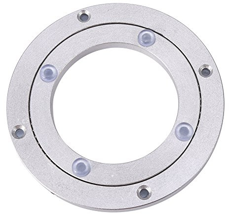 Drehkranz aus Aluminium, 360° Drehlager Drehteller Drehscheibe für Esstisch/Speisetisch(4 Zoll x H 8.5MM-Silber)