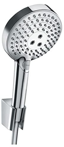 hansgrohe wassersparendes Duschsystem Raindance Select PowderRain Regendusche (Duschkopf, Schlauch, Halter, 3 Strahlarten) Chrom