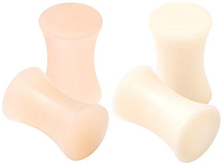 KJM FASHION 4 Stk Silikon Helle Haut Hautfarbe 6 mm 2 g Double Flared Flesh Earplugs Ohr Plug Stecker Ring Expander Stab Piercing Schmuck 2750