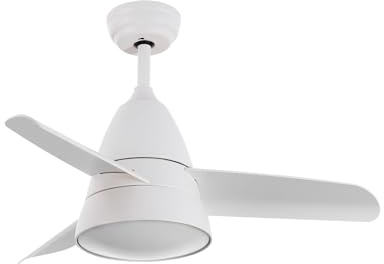 TECHBREY Ventilador de Techo con Luz y Mando a Distancia Industrial Blanco 91cm 3 Aspas 6 Velocidades Temperatura de Color Seleccionable (Cálido-Neutro-Frío)