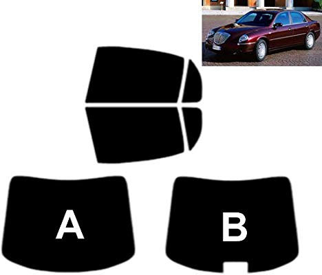 Passgenaue Tönungsfolie für-Lancia Thesis 4-Türen Limousine 2002-2008 Heck/Seitenscheiben (50% Hellschwarz, B)