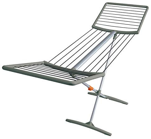 JUWEL Wäscheständer Fashiondry Obsidian Grey (Standtrocker mit automatischer Wäscheleinen-Spanntechnik, Trockenlänge 18 m, Aluminiumausführung) 40809