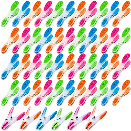 PEARL Wäscheklammer Kunststoff: 2er-Set extra Starke Wäscheklammern mit Soft-Grip, 25 STK, in 4 Farben (Wäscheklammer ohne Abdruck, Kleiderklammern, Farbe)
