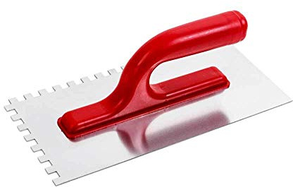 Zahnkelle Glättekelle Fliesenkelle Aufziehkelle Edelstahl 10x10mm Plastikgriff