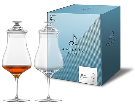 Zwiesel Glas Whisky Nosing Gläser Alloro (2 Stk) | in Handarbeit mundgeblasene Whiskygläser mit Deckel, ästhetische Tritan®-Kristallgläser für Whisky