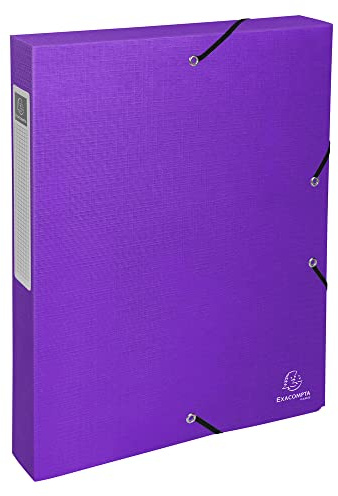 Exacompta - Réf. 59640E - 1 boîte de classement avec élastiques Teksto - en carte enduite - Dos 40 mm - dimensions 25 x 33 cm pour documents au format A4 - couleurs aléatoires - livrée montée