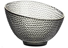 caihuashopping Salatschüssel Glasschüssel Haushaltsschale Einzelne transparente Salatschale Große Dessertfrucht Klassische Glas Mischschalen Goldene Trim Glasschüssel Servierschale (Color : Gray)