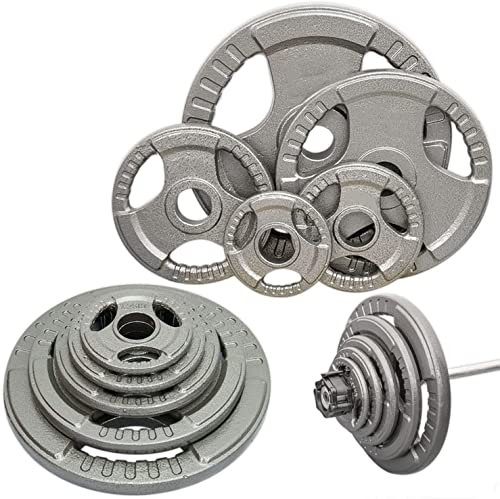 MAXSTRENGTH Hantelscheiben aus Gusseisen – Tri Grip Hantelscheiben – 5,1 cm Standardgröße – verschiedene Gewichte und Größen separat erhältlich (15 kg x 6 = 90 kg)