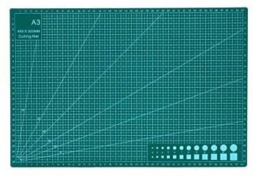 Innoteck A3 Self Healing Cutting Mat Double Sided Green | Non-slip craft cutting mat with printed grid lines, ideal for quilting, sewing, fabric, scrapbooking & precision cutting.