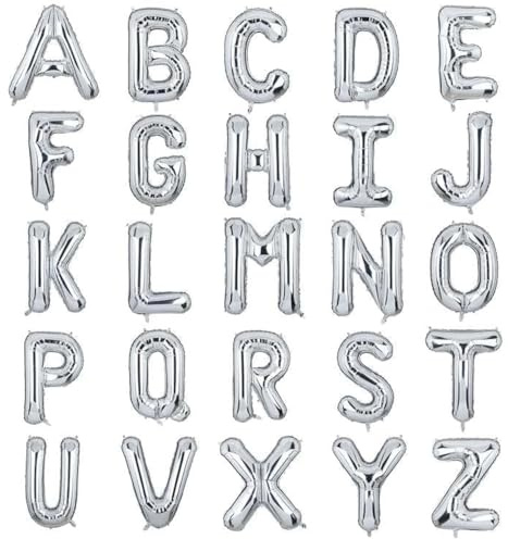 XXL Groß Buchstaben E Ballon Silber Helium Luftballons Riesen Mylar Alphabet Folienballon Jubiläum Hochzeit Geburtstag Party Dekoration 100CM(Silber E)