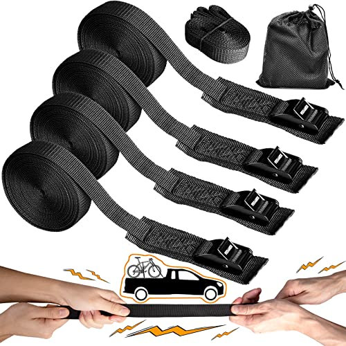 WEDAMER Kayak Tie Down Straps 1 x16.4Ft Cam Buckle Lashing Straps 4 Pack