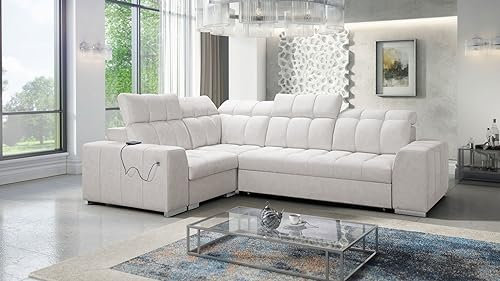 All4All Ecksofa Piaggio II 285x209cm - Schlaffunktion - Bettkasten - L-Form - Couch - Eckcouch - Schlafsofa - Sofaeck - Bett - Wohnlandschaft - Terra 06 Seite Links 26