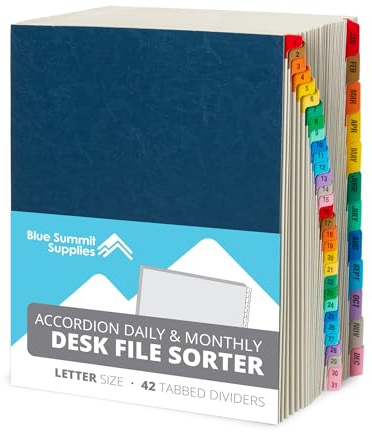 Fächermappe, 1-31, täglich und monatlich, Briefgröße, Blau