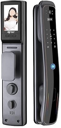 Tuya Zigbee Wifi Smart Lock 3D Riconoscimento facciale Impronta digitale Password APP Controllo remoto Serratura elettronica Cancello di sicurezza per la casa (Color : Grey, Size : 30X388MM) vision