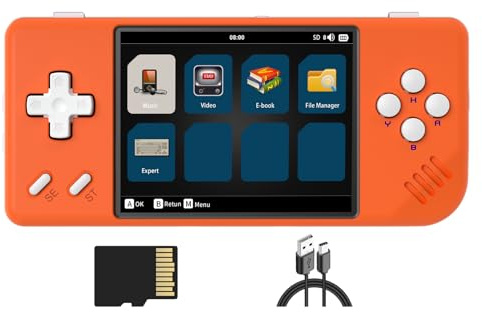 RG28XX Handheld Game Console Retro 2.83-inch Screen Video Game Player 64G TF Card Preinstalled 5000+ Games 3100mAh Battery(Lava Orange)