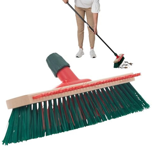 Novaliv Gartenbesen Elaston 40 cm Besenkopf mit Kratzleiste Elaston Borsten Ideal als Besen draußen Straßenbesen Harte Borsten Terassenbesen Hofbesen Stallbesen Kehrbesen Industriebesen Outdoor Broom
