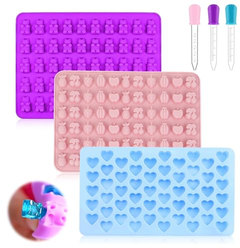 3 Gummy heart bear mold, mini silicone mold