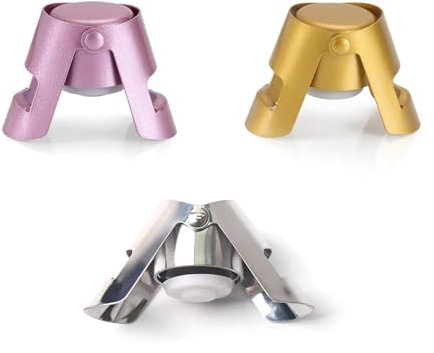 ZIJANG Champagner Verschluss, 3 Stück Sektflaschenverschluss Dicht, Weinverschluss, Flaschenstöpsel für Familie und Freunde, für Einschließlich Hochzeiten, Barpartys