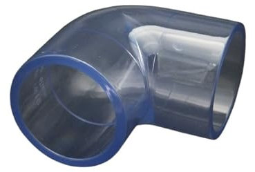Rohrverschraubungen, 40 mm Innendurchmesser, transparent, 90-Grad-Winkel, PVC-Rohrverbindung, Adapter, Wasserverbinder für Gartenbewässerung, Aquarium, Aquarium