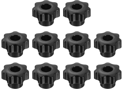 QUARKZMAN 10 Stück Sterngriffmutter M8 Flügelmutter Messing Schraubgewinde | Rändelschraube 32mm 7-Stern Knöpfe, Durchgangsloch Handknopf Klemmmutter Spanngriffe, für Anlagen Maschinen Möbel