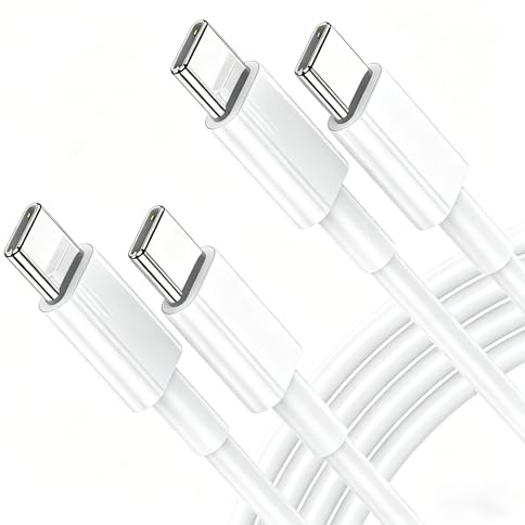 Ofuca Lot de 2 câbles USB C vers USB C 60 W 1,8 m - Câble de charge rapide de type C pour iPhone 16 15 Pro, iPad Pro/Air, MacBook Pro 2020, Samsung S25/24/S23